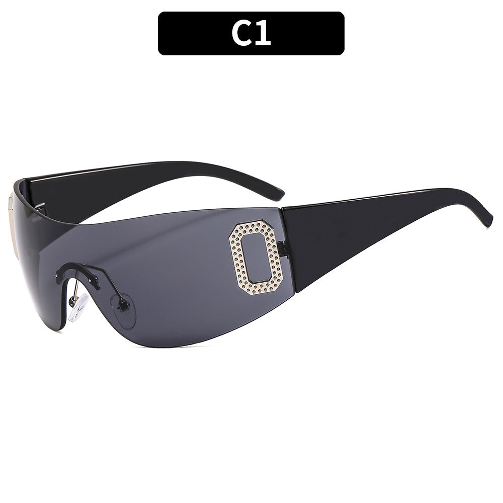 Wholesale PC Y2K Letter Integrated Sunvisor Sunglasses